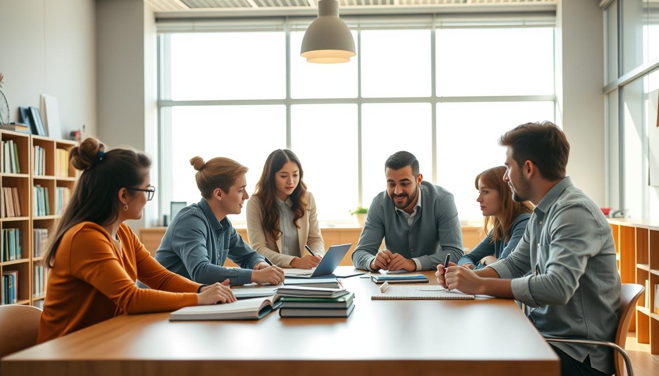 Students working in research laboratory